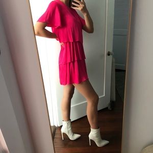Zara Hot Pink Tiered Dress